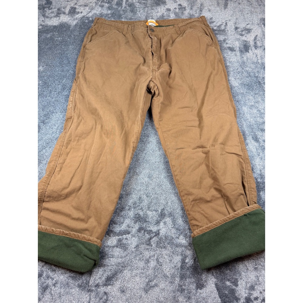 Field & Stream Mens 38x30 Fleece Lined‎ Canvas Work Pants Brown Duck Utility